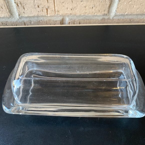 Pyrex Dining Vintage Midcentury Pyrex Clear Glass Butter Dish With